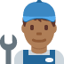 👨🏾‍🔧 man mechanic: medium-dark skin tone display on Twitter